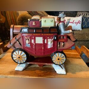 Wells Fargo Stagecoach Cookie Jar - Red and Black
